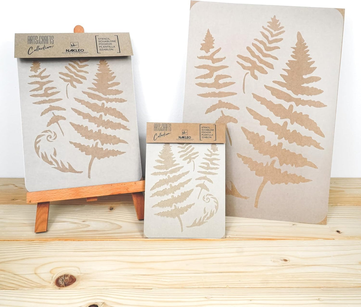 NAKLEO Painting Stencil for Crafts A4 8.3” x 11.8”, Fern Leaf Frond Pattern, Reusable Plastic DIY & Scrapbooking Drawing Template, Decoupage Art Home Decor, Wall Wood Fabric Furniture