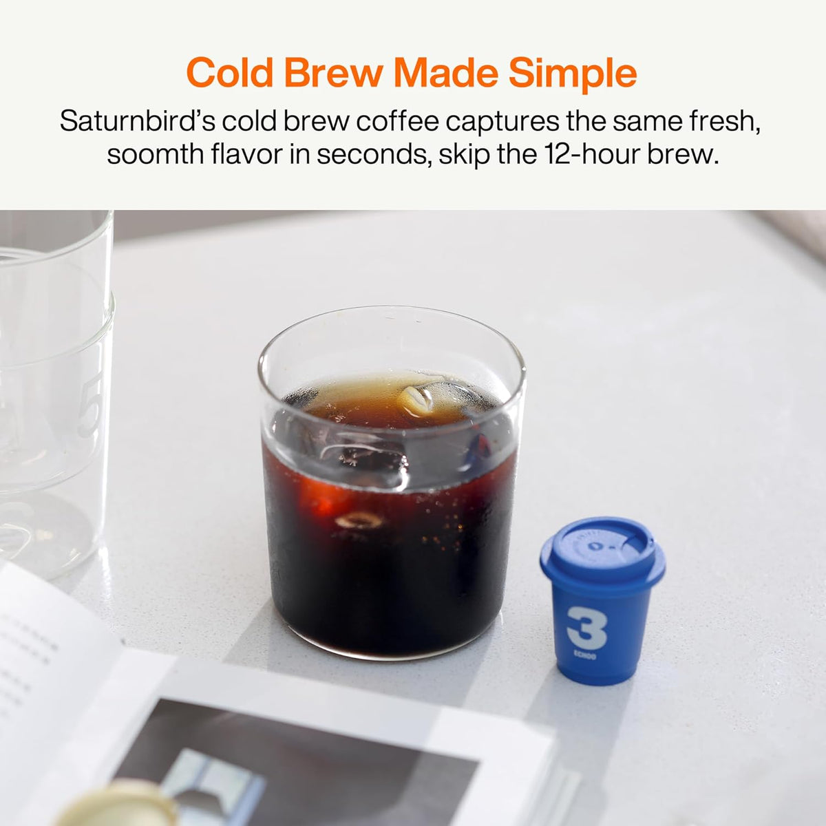 SATURNBIRD Coffee Instant Cold Brew - Light, Medium Roast Variety Pack, 3 Roast Levels (NO.1-3), 100% Arabica, Enjoy Cold/Hot, 24 Single Serves Perfect for Iced Coffee