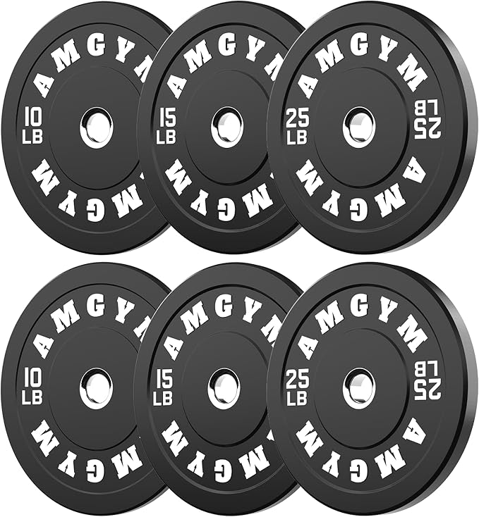 2 Inch Bumper Plates,10-500lbs,Barbell Rubber Olympic Weight Plates Set for Home Gym, Strength Training & Weight Lifting, Multiple Options Colors