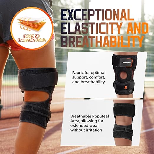 2-in-1 Professional Knee Brace for Pain Relief,Adjustable Knee Support with Patella Pad & Side Stabilizers, Compression Knee Sleeve for Meniscus Tear, ACL, Joint Pain, Runner, Workout-Men & Women