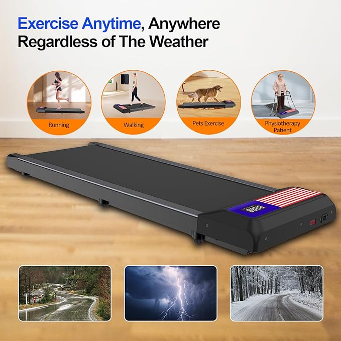 2 in 1 Treadmill and Walking Pad for Home/Office, Walking Treadmill with Remote Control, APP, and LED Display