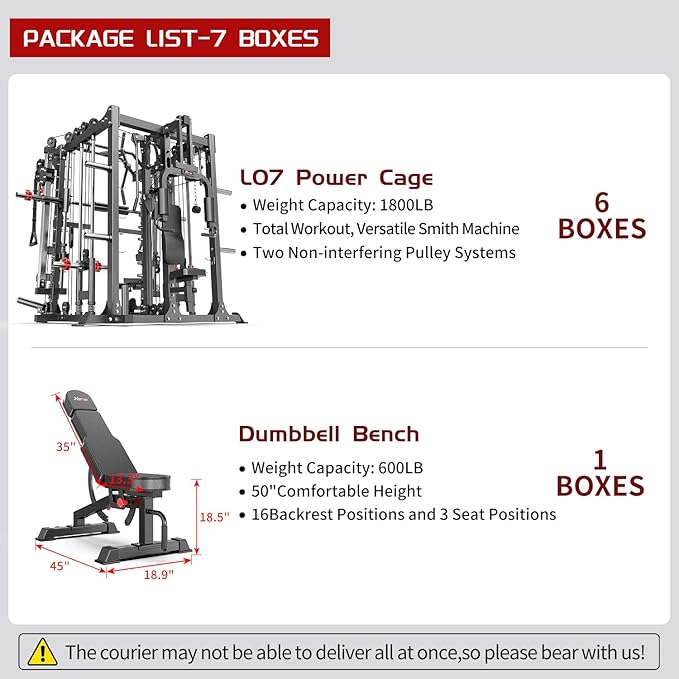 Power Cage,1600lbs Multi-Function Power Rack with Adjustable Cable Crossover System and More Training Attachment, Weight Cage for Home Gym