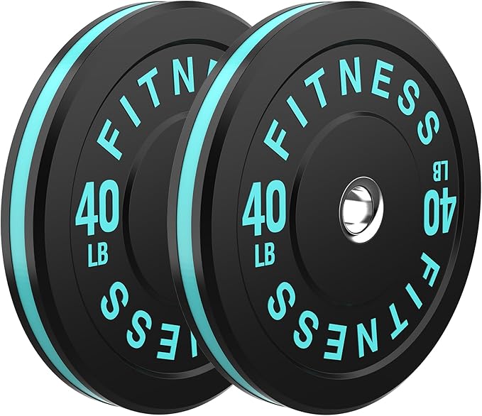 2 Inch Bumper Plates,10-500lbs,Barbell Rubber Olympic Weight Plates Set for Home Gym, Strength Training & Weight Lifting, Multiple Options Colors