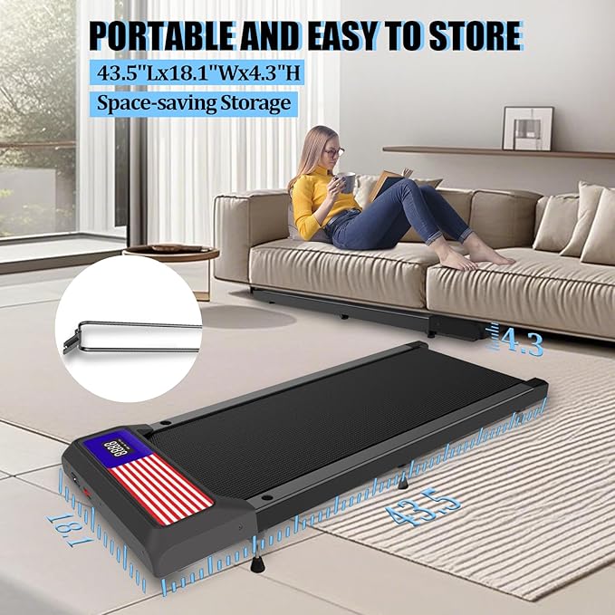 2 in 1 Treadmill and Walking Pad for Home/Office, Walking Treadmill with Remote Control, APP, and LED Display
