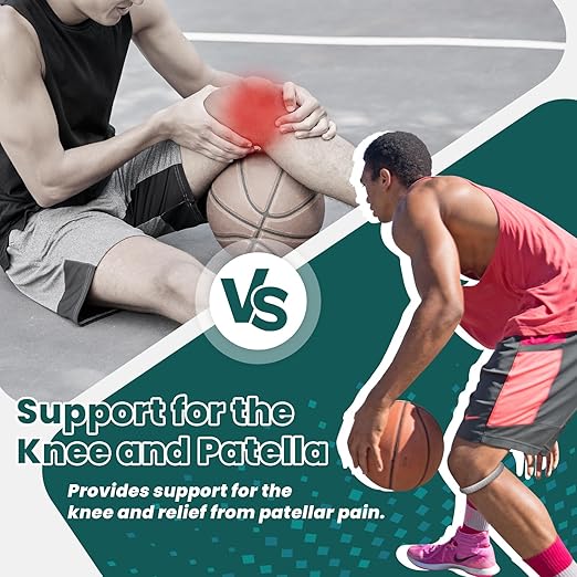 2PCS Patellar Tendon Knee Strap Knee Band for Knee Pain Relief Patella Knee Band for Basketball Running Sports Breathable Patellar Tendon Support Strap