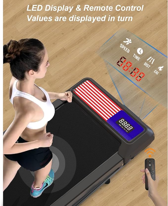 2 in 1 Treadmill and Walking Pad for Home/Office, Walking Treadmill with Remote Control, APP, and LED Display