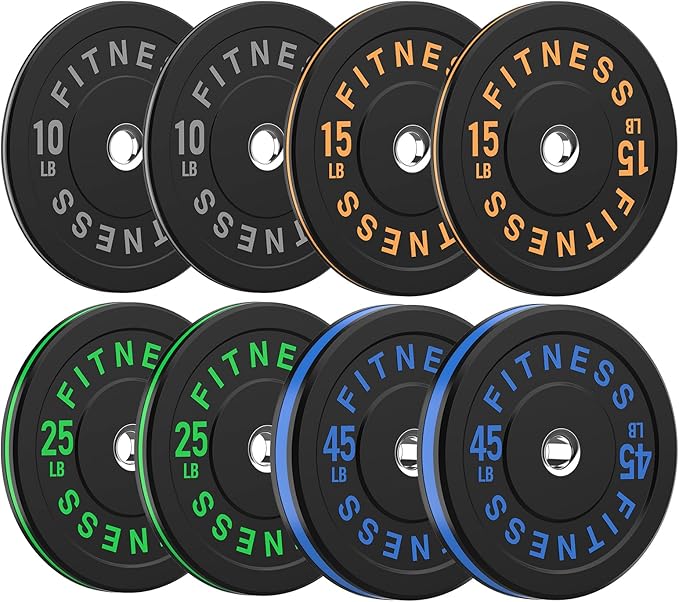2 Inch Bumper Plates,10-500lbs,Barbell Rubber Olympic Weight Plates Set for Home Gym, Strength Training & Weight Lifting, Multiple Options Colors