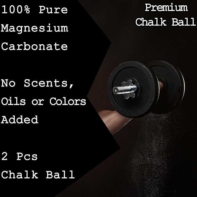 2 Bags Gymnastics Chalk Ball for Climbing - (6oz) Gym Chalk Used for Lifting Weightlifting Workout and Rock Climbing, Weight Powder Hands Chalk