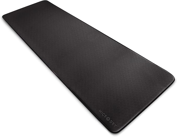 MICRODRY Deluxe Fitness Exercise Yoga Mat for Home & Gym, Extra Thick for High Impact Training, Multi Layered Skid Resistant Surface, Odor Neutralizing with Carrying Strap