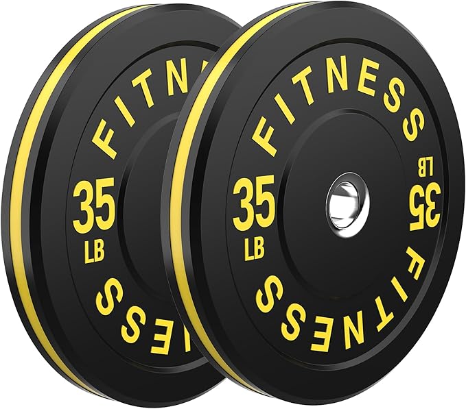 2 Inch Bumper Plates,10-500lbs,Barbell Rubber Olympic Weight Plates Set for Home Gym, Strength Training & Weight Lifting, Multiple Options Colors