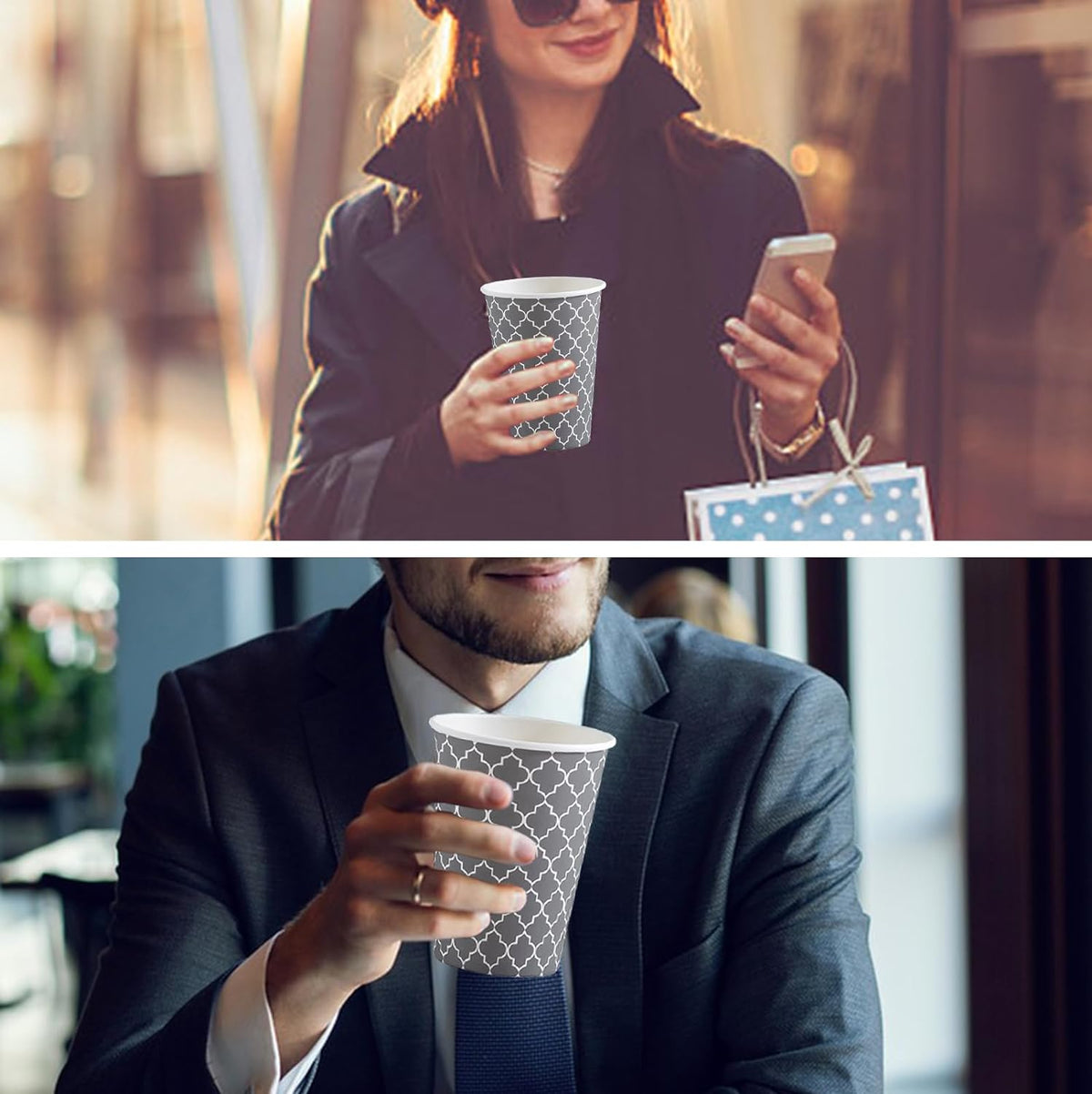 Lamosi Coffee Cups 12OZ 500 Pack, Disposable Coffee Cup, Disposable Cups,12 oz Hot Cups,12 oz Paper Insulated Cup for Cold Hot Drinks (No Lids)