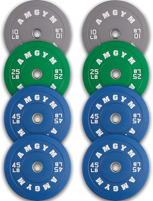 2 Inch Bumper Plates,10-500lbs,Barbell Rubber Olympic Weight Plates Set for Home Gym, Strength Training & Weight Lifting, Multiple Options Colors