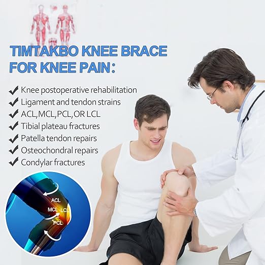 16inch Tall Hinged Knee Brace for Men/Women with Full Support with 4 Compression Straps,2 Metal Side Stabilizers,Breathe Air Spacer Drytex Wraparound for Knee Pain Relief,ACL,Arthritis,Meniscus