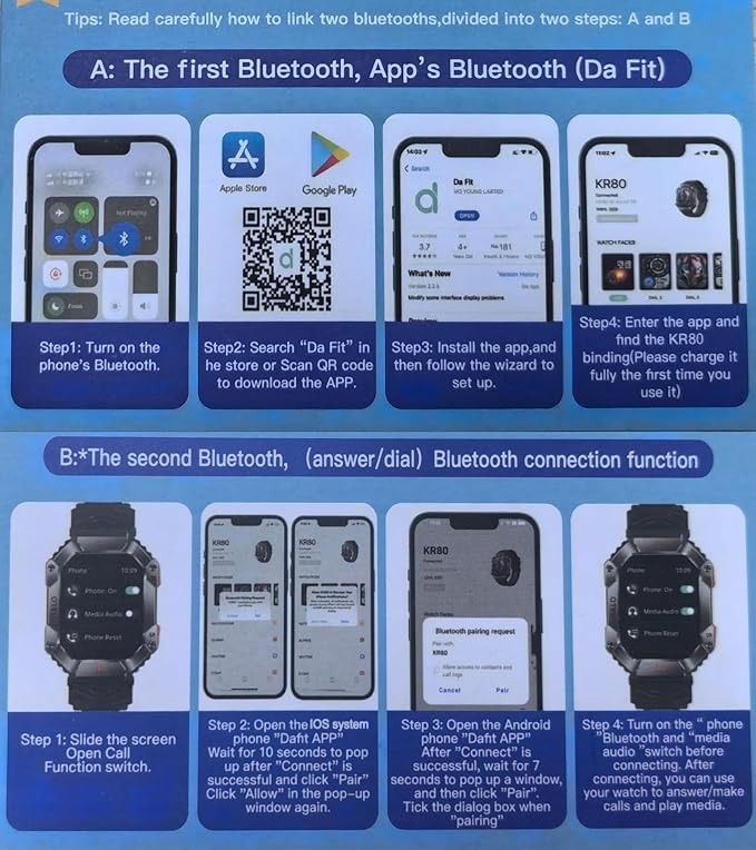 2024 New Military Smartwatch Men, Bluetooth Call 2.0" Large Screen Outdoor Activity Tracker Heart Rate Monitor Sport Fitness Watches Men Smart Watch for Android/iOS