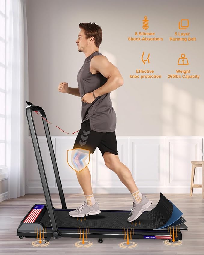 2 in 1 Treadmill and Walking Pad for Home/Office, Walking Treadmill with Remote Control, APP, and LED Display