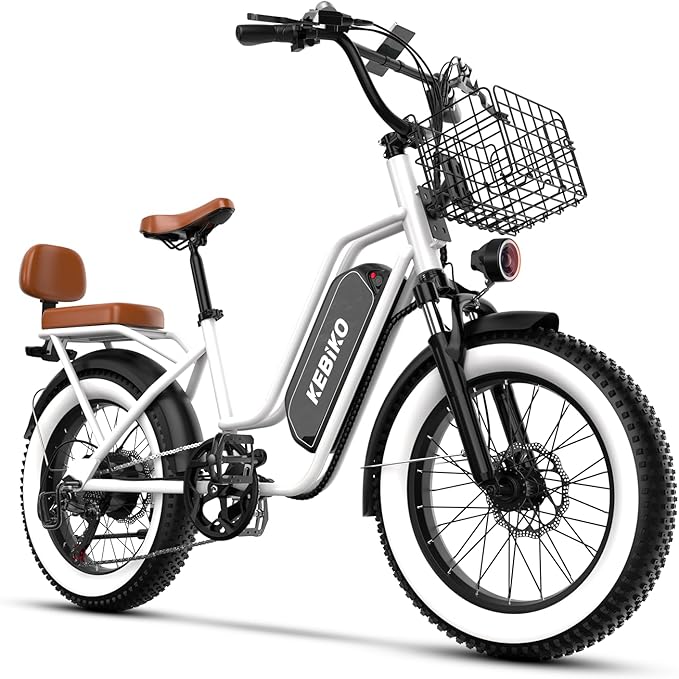 1500W Electric Bike for Adults,48V 20/60Ah Removable Battery Max Range 80Miles & 30MPH Electric Bicycle,20''ร4" Fat Tire Ebike,Adult Electric Bicycles for Commute Beach Snow,E-Bike UL Certified
