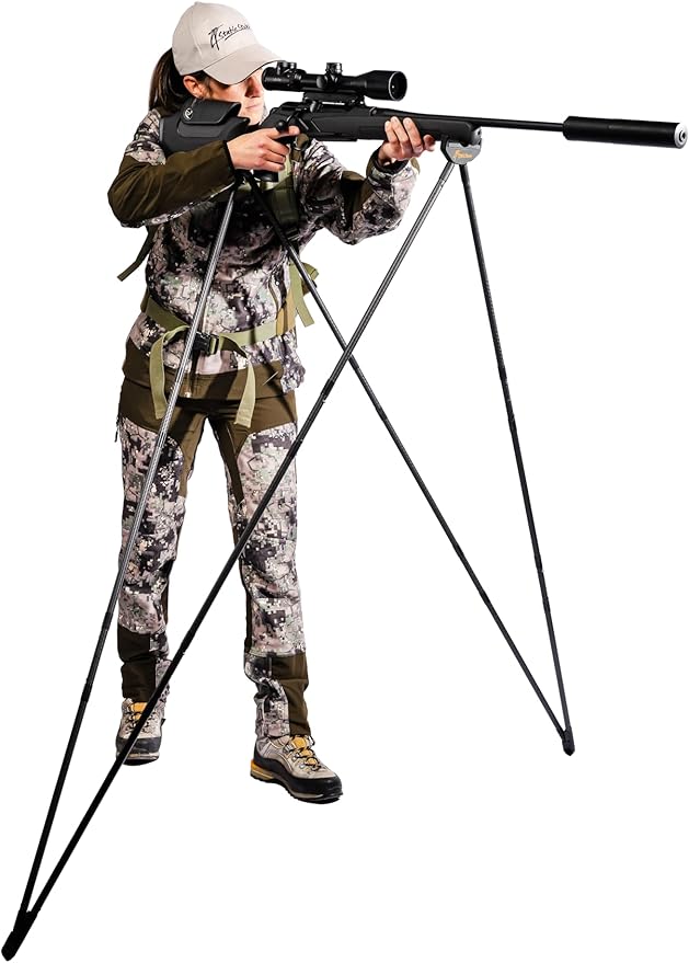 4 Stable Sticks® Essential 4 Points Bipod Shooting Sticks - Lightweight Aluminium, Extrem Stability for Hunting and Shooting, Foldable and transportable