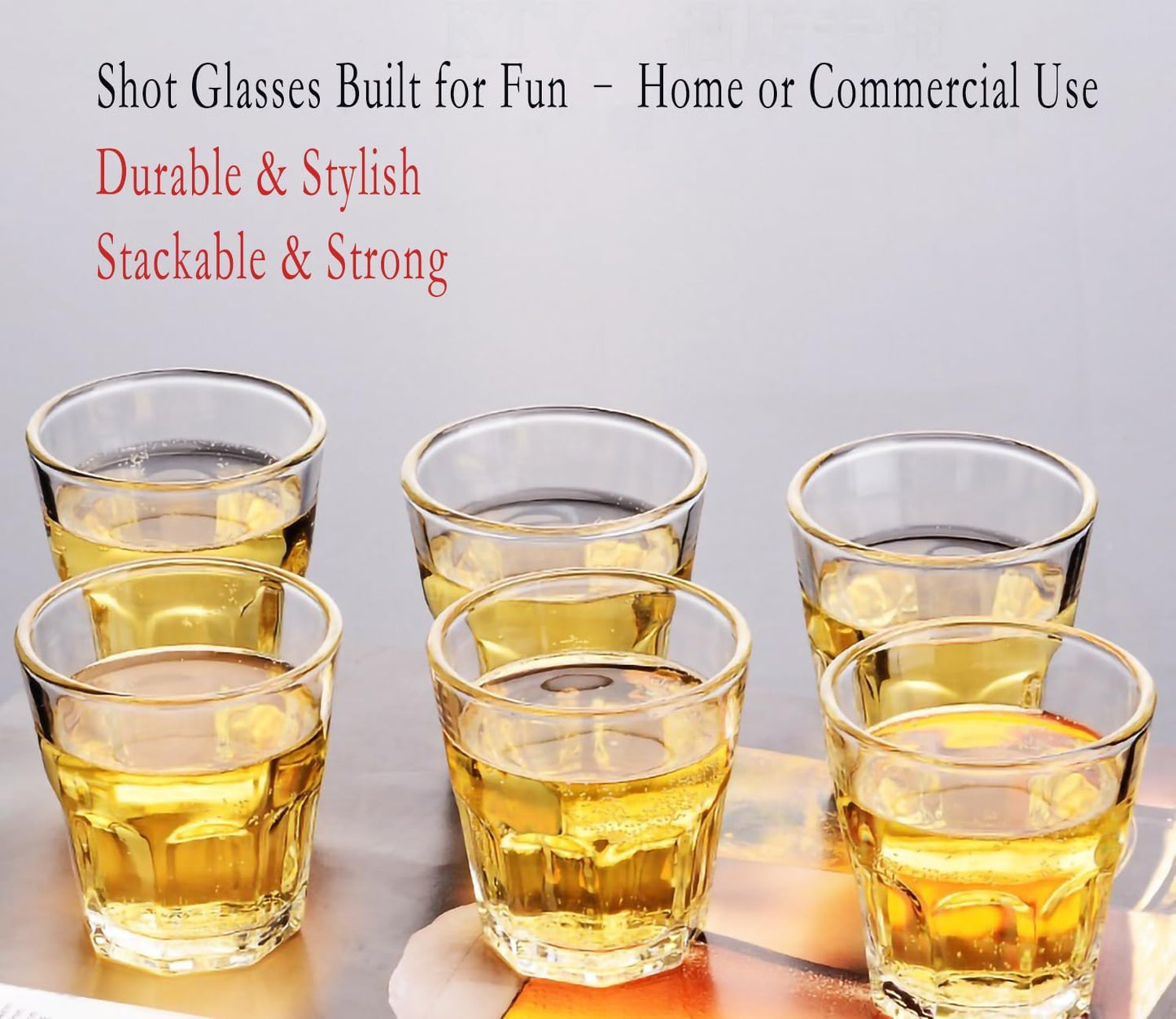16 Piece Shot Glasses Set 50ML/1.5oz.Small Espresso and LiquorGlasses for Whiskey TequilaVodka, Thick Glass Cups forPotter Style Cocktails Bar Party