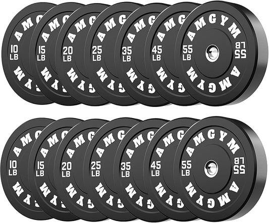 2 Inch Bumper Plates,10-500lbs,Barbell Rubber Olympic Weight Plates Set for Home Gym, Strength Training & Weight Lifting, Multiple Options Colors