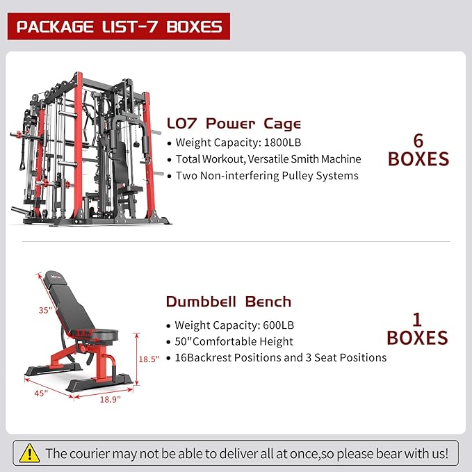 Power Cage,1600lbs Multi-Function Power Rack with Adjustable Cable Crossover System and More Training Attachment, Weight Cage for Home Gym