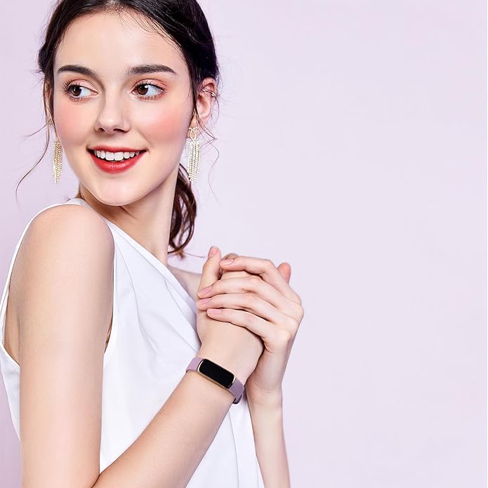 2-Pack Bands for Fitbit Luxe Bands for Women Men, Soft Silicone Wristband Replacement Strap for Fitbit Luxe Special Edition Fitness Tracker