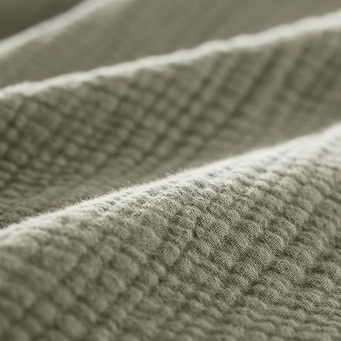 BOLL & BRANCH Dream Bed Blanket - King/Cal King, Sageleaf - Luxury 100% Organic Cotton - Soft, Lightweight and Breathable - Cloud-Like Touch