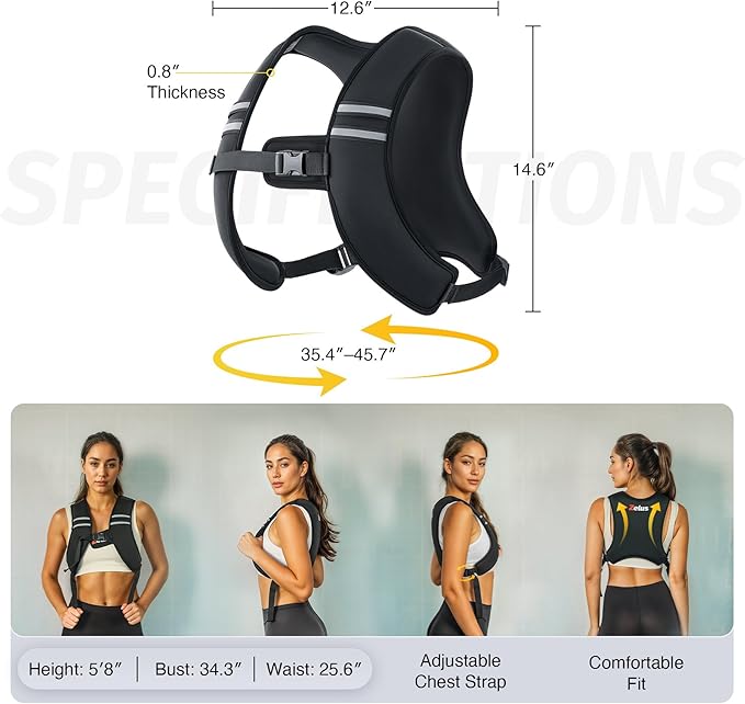 ZELUS Weighted Vest, Z-Fit Soft Iron Weighted Vest for Women and Men, 5lb/10lb/15lb Weight Vest with Reflective Stripes & Adjustable Straps, Ultra Thin Weight Vest for Home Gym Strength Training
