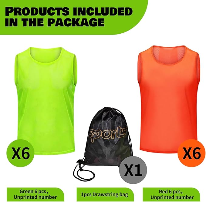 12/24/48PCS Pinnies Youth Team Pennies for Sports Kids and Scrimmage Vests for Soccer Basketball Jersey Practice