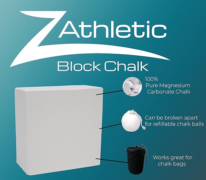 Z Athletic Block Chalk for Gymnastics, Weightlifting, Rock Climbing, Crossfit (Multiple Sizes Available)