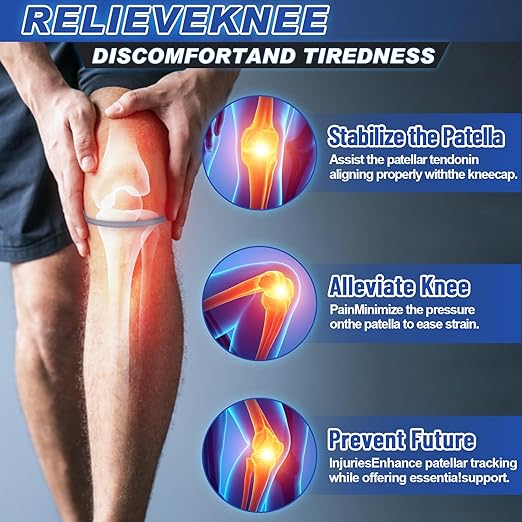 2-Pack Patellar Strap for Knee Pain Relief-Breathable & Lightweight Patellar Tendon Support Strap for Basketball, Running, Hiking-Stabilizing Knee Brace for Men, Women & Kids (Grey)