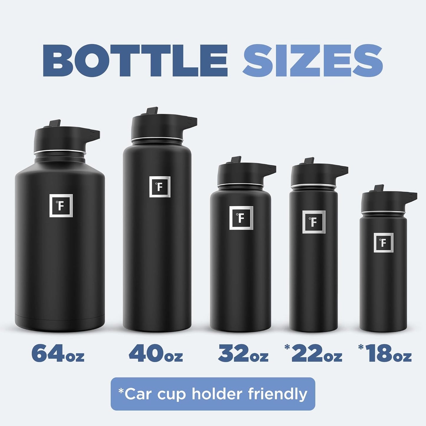 IRON °FLASK Camping & Hiking Hydration Flask with 3 Lids - Stainless Steel, Double Walled & Vacuum Insulated Water Bottle - Leak Proof & BPA Free (Cashmere Cream, Straw - 22 oz)