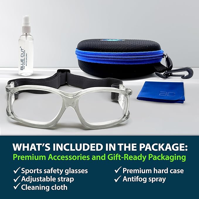 BLUE CUT Safety Outdoor Sports Goggles Unisex Anti Fog Ideal For Basketball Racquetball