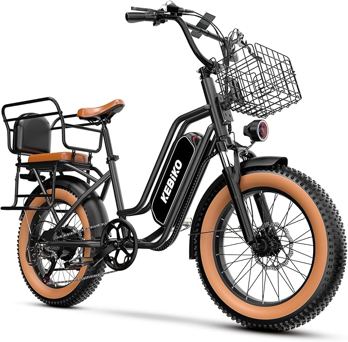 1500W Electric Bike for Adults,48V 20/60Ah Removable Battery Max Range 80Miles & 30MPH Electric Bicycle,20''ร4" Fat Tire Ebike,Adult Electric Bicycles for Commute Beach Snow,E-Bike UL Certified