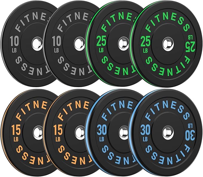 2 Inch Bumper Plates,10-500lbs,Barbell Rubber Olympic Weight Plates Set for Home Gym, Strength Training & Weight Lifting, Multiple Options Colors
