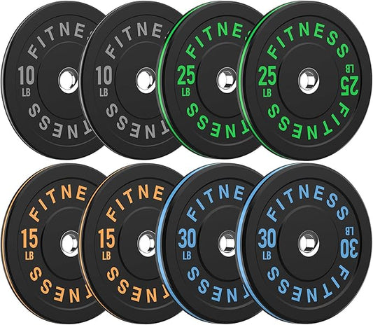 2 Inch Bumper Plates,10-500lbs,Barbell Rubber Olympic Weight Plates Set for Home Gym, Strength Training & Weight Lifting, Multiple Options Colors