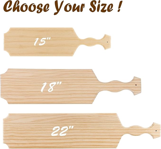 BATTIFE Sorority Paddle - 15 Inch Unfinished Wooden Paddle, Greek Fraternity Paddles, Solid Pine Wood Paddles for Arts Crafts