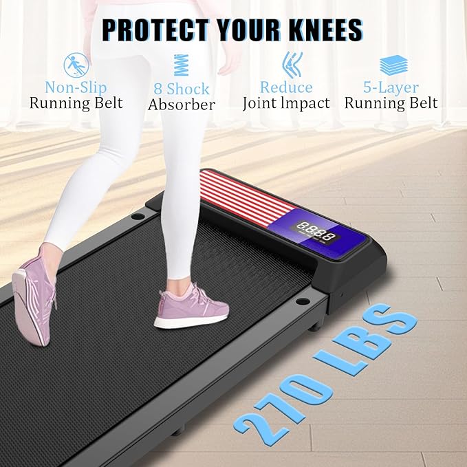 2 in 1 Treadmill and Walking Pad for Home/Office, Walking Treadmill with Remote Control, APP, and LED Display