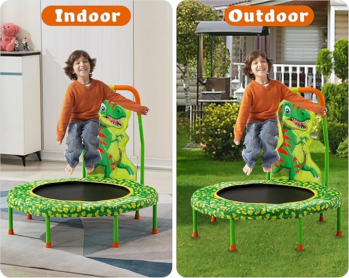36 Inch Toddler Trampoline with Handle, Outdoor Indoor Trampoline for Kids, Mini Trampolines with Handlebar, Gifts for Boys and Girl, Small Kid Baby Trampolines