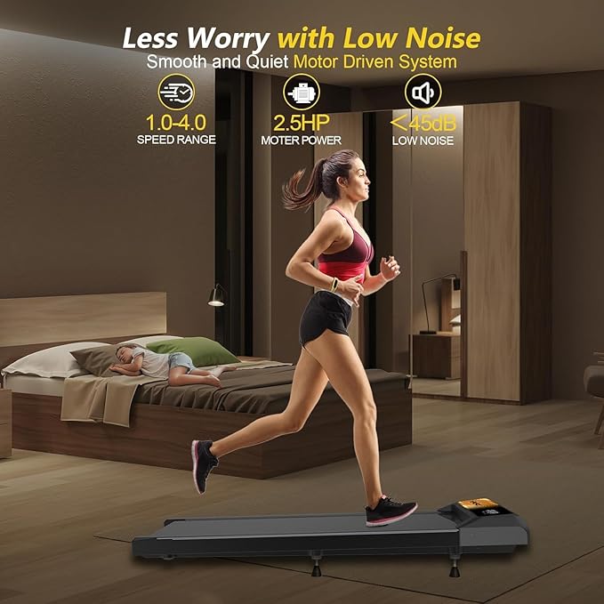 2 in 1 Treadmill and Walking Pad for Home/Office, Walking Treadmill with Remote Control, APP, and LED Display