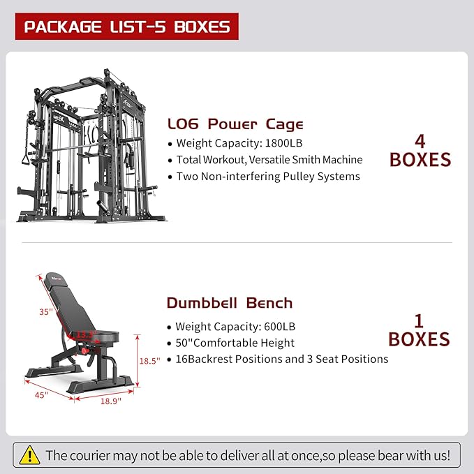 Power Cage,1600lbs Multi-Function Power Rack with Adjustable Cable Crossover System and More Training Attachment, Weight Cage for Home Gym