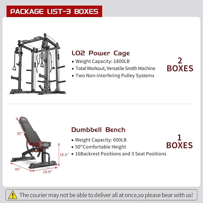Power Rack Power Cages Multi-Function Squat Rack with Cable Crossover System Selectable More Training Attachment Weight Cage for Garage Home Gym