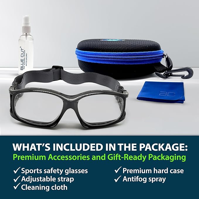 BLUE CUT Safety Outdoor Sports Goggles Unisex Anti Fog Ideal For Basketball Racquetball