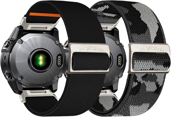 22mm Nylon Stretchy Band for Garmin Fenix 6 Pro/6/7/7 Pro/5/5 Plus Band, Soft Smartwatch Band for Forerunner 935/945/955,for Instinct/2/Approach S60/S70-47mm, Descent G1/Epix 2/Epix Pro 47mm