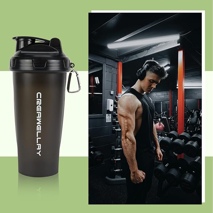 3 Pack Protein Shaker Bottle, 24 oz Protein Shaker Cup with Wire Shaker Ball for Pre Workout, Shake Bottle with Carrying Handle, BPA-Free & Dishwasher Safe (Black, White, Blue)