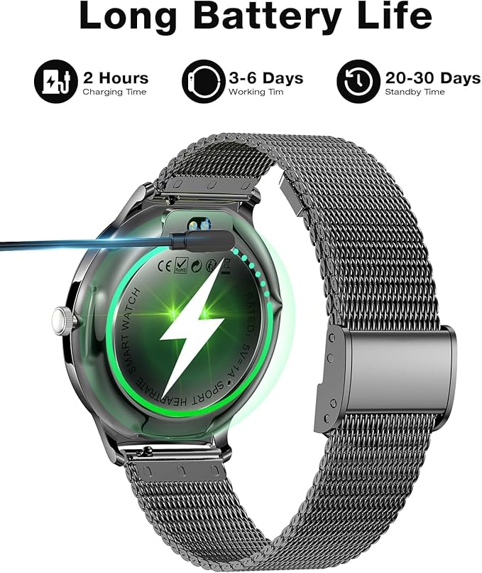 2025 Smart Watches for Men Women, with Bluetooth Make/Answer Call, 1.43" AMOLED Display Fitness Tracker, Heart Rate/SpO2/Sleep Monitor, 100+ Sports Modes, IP67 Waterproof Smartwatch for Android iPhone