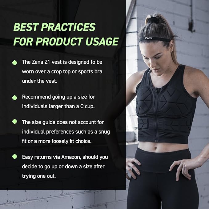 Z1 Impact Vest for Women, Front Zip Padded Compression Vest for Sports, Karate, Football, Breast and Rib Protection