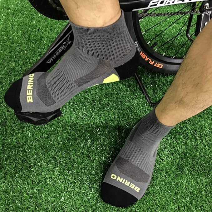 BERING Men's Ankle Socks Athletic Running Cushion Quarter (6 Pairs)