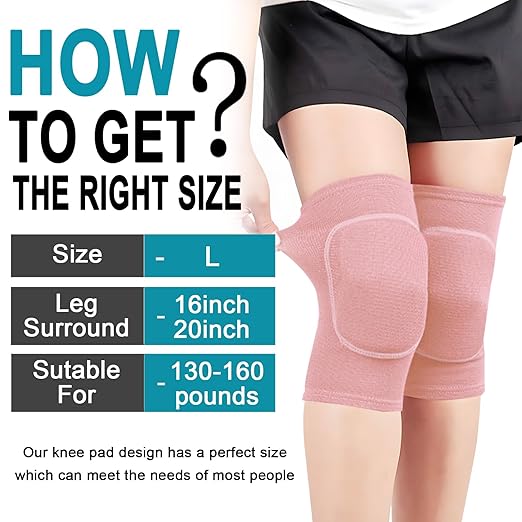2 Pair Stretchy Knee Pads Knee Brace for Men Women Youth Soft Brace Breathable Sleeve Protective Volleyball Football Dance Tennis Running Cycling Workout Climbing Jogging (black and pink,Large)