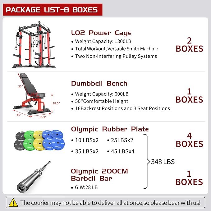 Power Rack Power Cages Multi-Function Squat Rack with Cable Crossover System Selectable More Training Attachment Weight Cage for Garage Home Gym