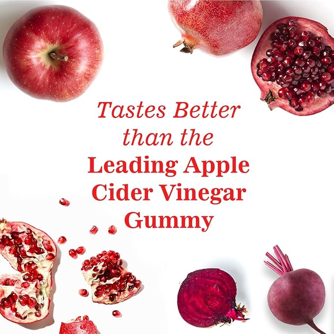 Apple Cider Vinegar Gummies 60 Counts 1000mg AVC with Vitamin B6 Vitamin B12 for Metabolism, Digestion, Detox, Gut & Immune Health